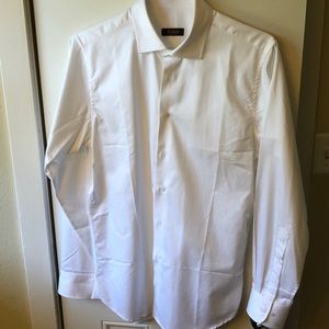 white dress shirt. large slim